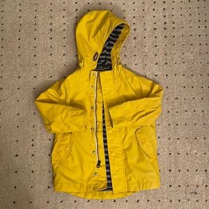 Yellow rain jacket by Baby Gap.